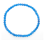 Agate blue light bracelet elastic natural stone, ball 4 mm / 19 cm