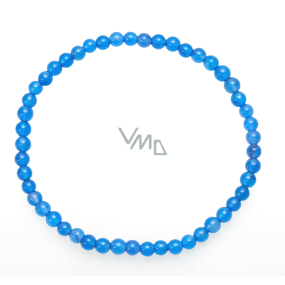 Agate blue light bracelet elastic natural stone, ball 4 mm / 19 cm