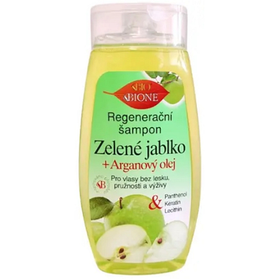Bione Cosmetics Green Apple regenerating shampoo for hair without shine, elasticity and nutrition 260 ml