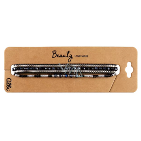 Albi Beaded Black Bracelet, Wider and Thinner, Adjustable Size, Set of 2 Pieces