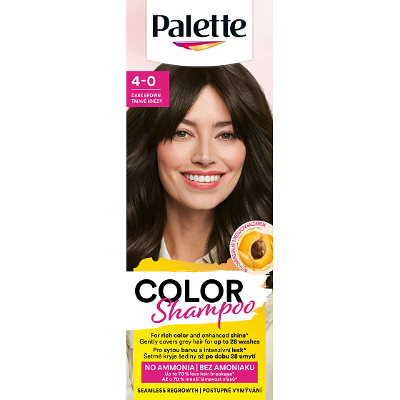 Palette Color Shampoo hair dye 4-0 Dark Brown, 50 ml