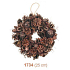 Wreath brown decor mix with copper glitters 25 cm