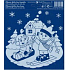 Window foil without glue white skiers on glass 23 x 20 cm