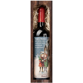 Bohemia Gifts Merlot Merry Christmas 750 ml, gift Christmas red wine