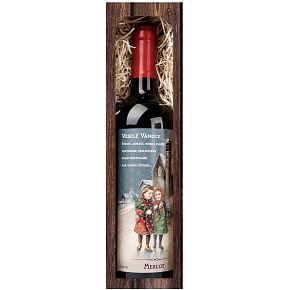 Bohemia Gifts Merlot Merry Christmas 750 ml, gift Christmas red wine