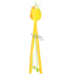 Wooden hen with bows height 80 cm, 2 colors, yellow 1 piece