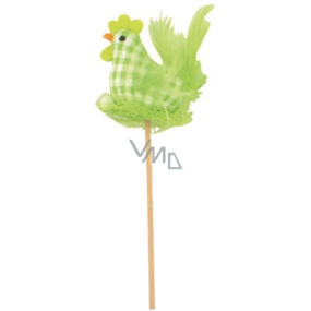 Cloth hen, green cube recess 6 cm + skewers