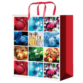 Angel Gift paper bag 32 x 26 x 12.7 cm red-white Christmas motifs L