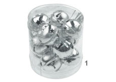 Silver jingle bells in box 3 cm 12 pieces