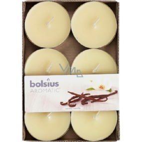 Bolsius Aromatic Maxi Vanilla - Vanilla scented tealights 6 pieces, burning time 8 hours