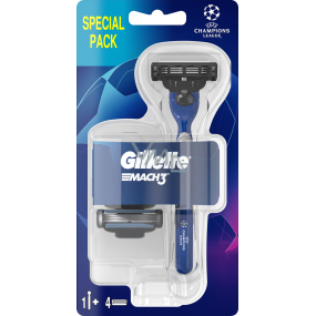Gillette Mach3 razor + spare head 4 pieces, for men