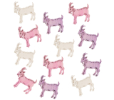 Wooden goats 4 cm, 12 pieces