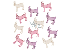 Wooden goats 4 cm, 12 pieces