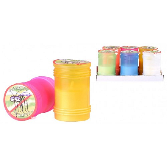 New Garden Citronella Mosquito repellent scented candle, in plastic, colour mix 60 x 95 mm 1 piece