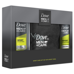 Dove Men + Care Sport Active + Fresh shower gel 250 ml + antiperspirant deodorant spray for men 150 ml + towel, cosmetic set