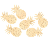 Pineapple wooden yellow 6 cm, 6 pieces