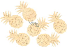 Pineapple wooden yellow 6 cm, 6 pieces