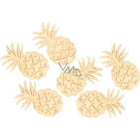 Pineapple wooden yellow 6 cm, 6 pieces