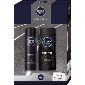 Nivea Men Deep Fresh antiperspirant deodorant spray 150 ml + shower gel 250 ml, cosmetic set for men