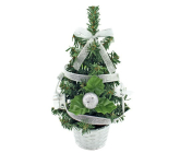 Christmas tree decorated with silver with a 20 cm ribbon