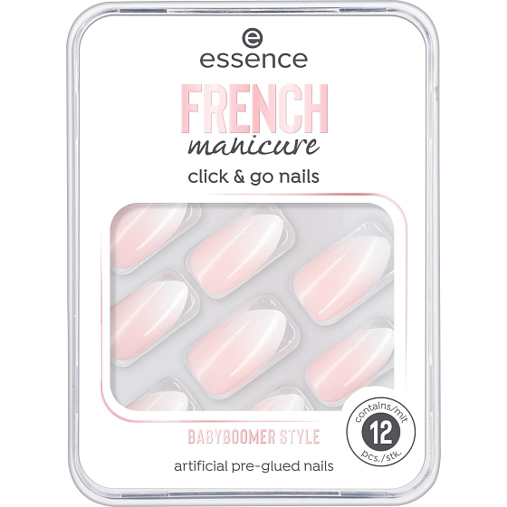Essence French Manicure Click & Go Nails artificial nails 02 Babyboomer Style 12 pieces