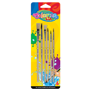 Colorino Brush with wooden handle 6 pieces