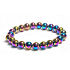 Hematite coloured bracelet elastic natural stone, ball 8 mm / 16-17 cm, healthy blood stone