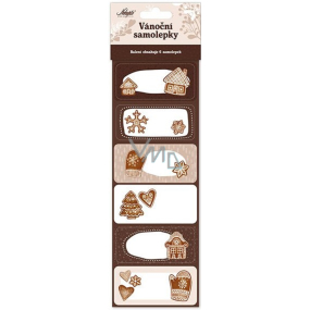 Nekupto Christmas gift stickers Gingerbread 6 pieces