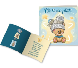 Nekupto Christmas card Teddy Bear 100 x 100 mm