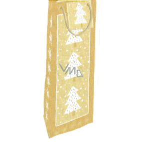 Nekupto Gift paper bag for bottle 33 x 10 x 9 cm Christmas trees gold