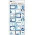 Christmas self-adhesive gift tags Blue glitter 18,5 x 40 cm 23 pieces