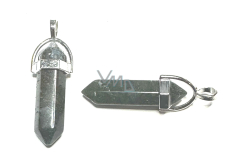 Chalcedony pendulum hexagon pendant natural stone 41 x 13 mm, stone of love, joy