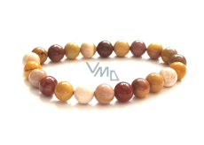Mokait bracelet elastic natural stone, ball 8 mm / 16 - 17 cm, motivational stone