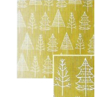Nekupto Christmas gift wrapping paper 70 x 500 cm Gold, white trees
