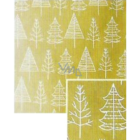 Nekupto Christmas gift wrapping paper 70 x 500 cm Gold, white trees