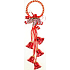 Five bells with decor on the ring - metal, red 32 cm
