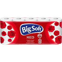Big Soft Red 3-ply toilet paper, 10 rolls, 17.6 m roll