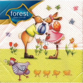 Forest Easter napkins Rabbit kiss 33 x 33 cm 1 layer 20 pieces