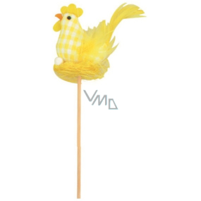 Cloth hen, yellow cube recess 6 cm + skewers