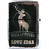Bohemia Gifts Retro metal gasoline lighter with print Lovu zdar black 5.5 x 3.5 x 1.2 cm