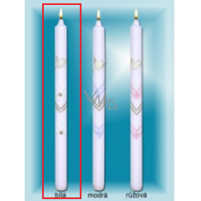 Lima Church Baptism - St. Communion Candle Gold Decorated White No.1 25 x 360 mm 1 Piece
