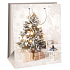 Ditipo Gift paper bag 32.4 x 10.2 x 44.5 cm beige Christmas tree, lace