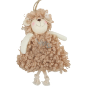 Brown curly sheep 13 cm for hanging