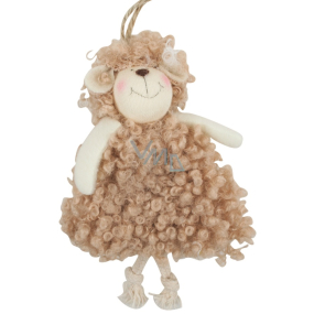 Brown curly sheep 13 cm for hanging