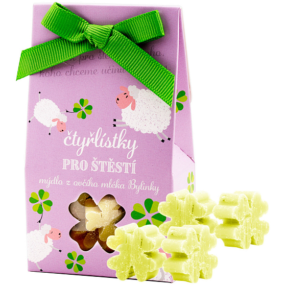 NeoCos Herbs sheep's milk soap Four-leaf clover green 6 x 2 g