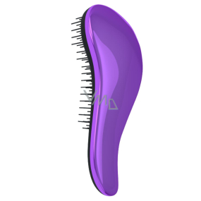 Dtangler Detangling Brush Brush for easy combing of hair 18.5 cm Metallic Purple metallic purple