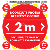 Arch Safety and information pictograms Floor sticker Safe distance 2 m, red 21 x 23 cm