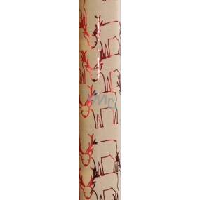 Zöwie Gift wrapping paper 70 x 150 cm Christmas Shining Moments natural with red reindeer shapes