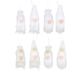 Elf plush white and beige 8 cm 1 piece for hanging
