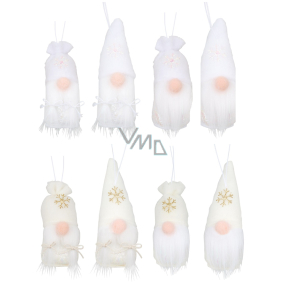Elf plush white and beige 8 cm 1 piece for hanging